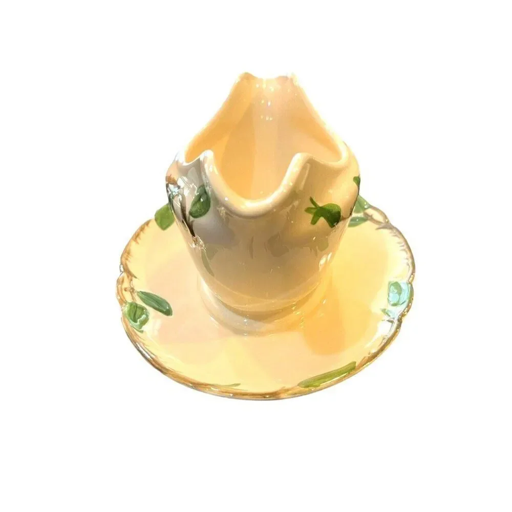 Franciscan Pottery Desert Rose Floral Gravy Boat W Attached Plate USA